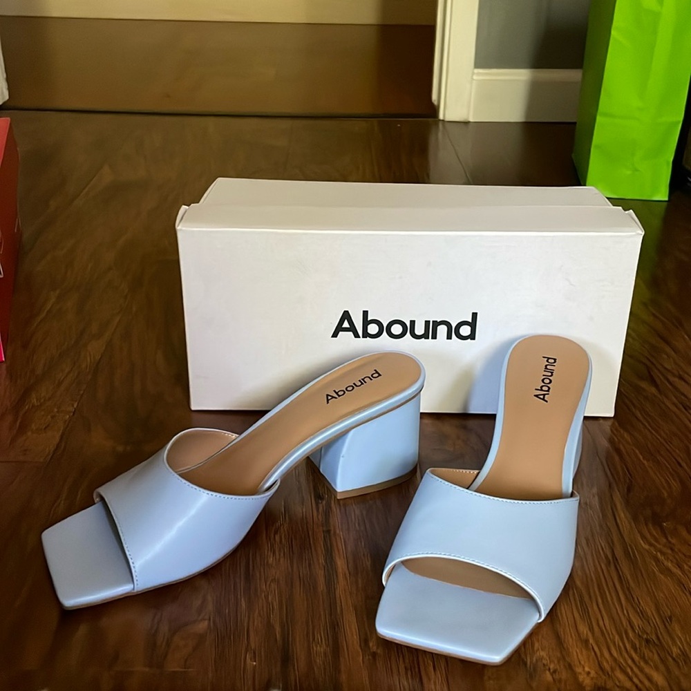 Baby blue mules sandals 8.5
